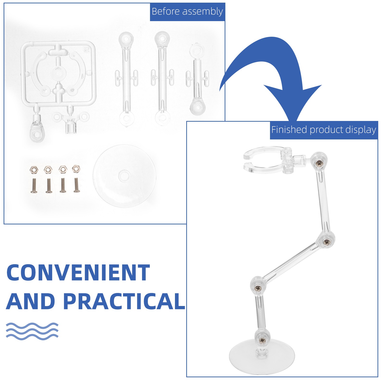 4Pcs Adjustable Figure Support Stand Plastic Doll Model Display Bracket