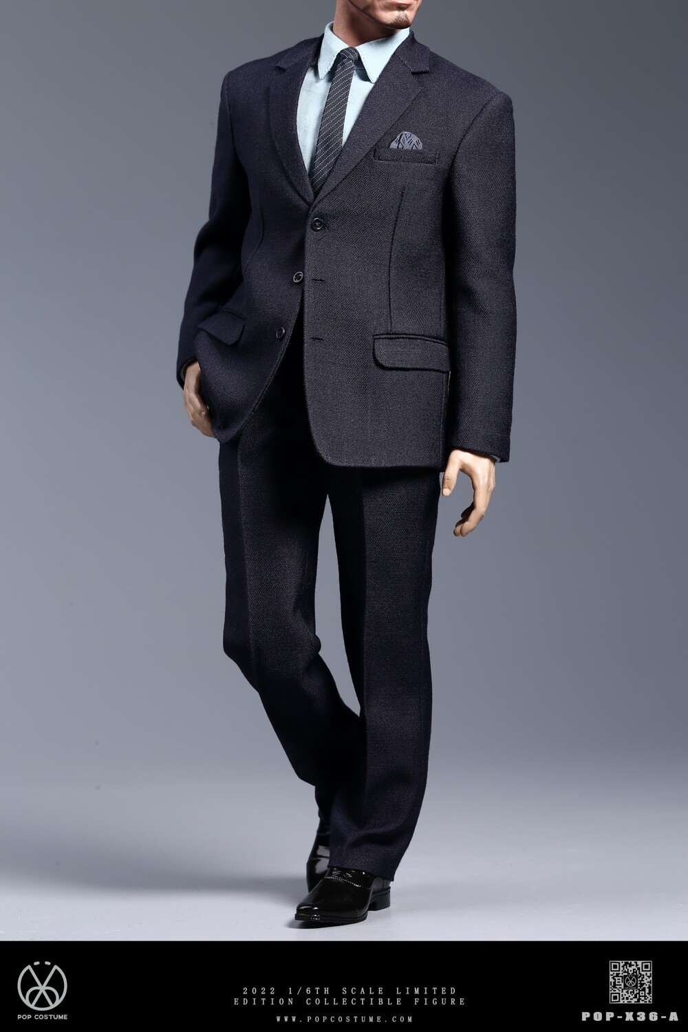 POP-X36-A: POP COSTUME 1/6 Men&rsquo;s suit (stand sold separately) – Navy Blue