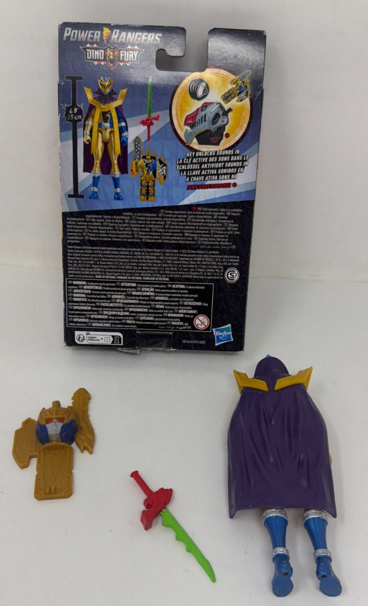 Power Rangers Dino Fury Basic Gold Ranger Action Figure Complete In Box!