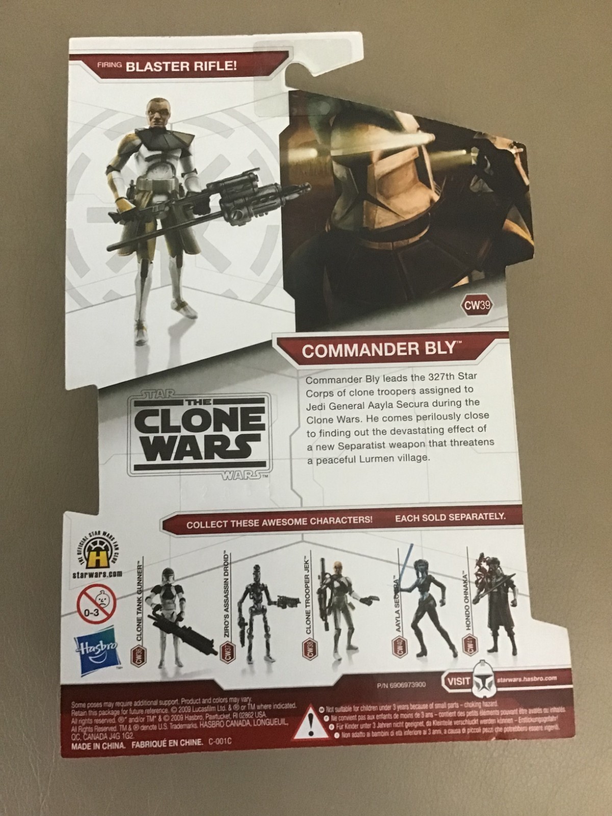 Commander Bly CW39 STAR WARS The Clone Wars TCW Boxed Hasbro Box Wear