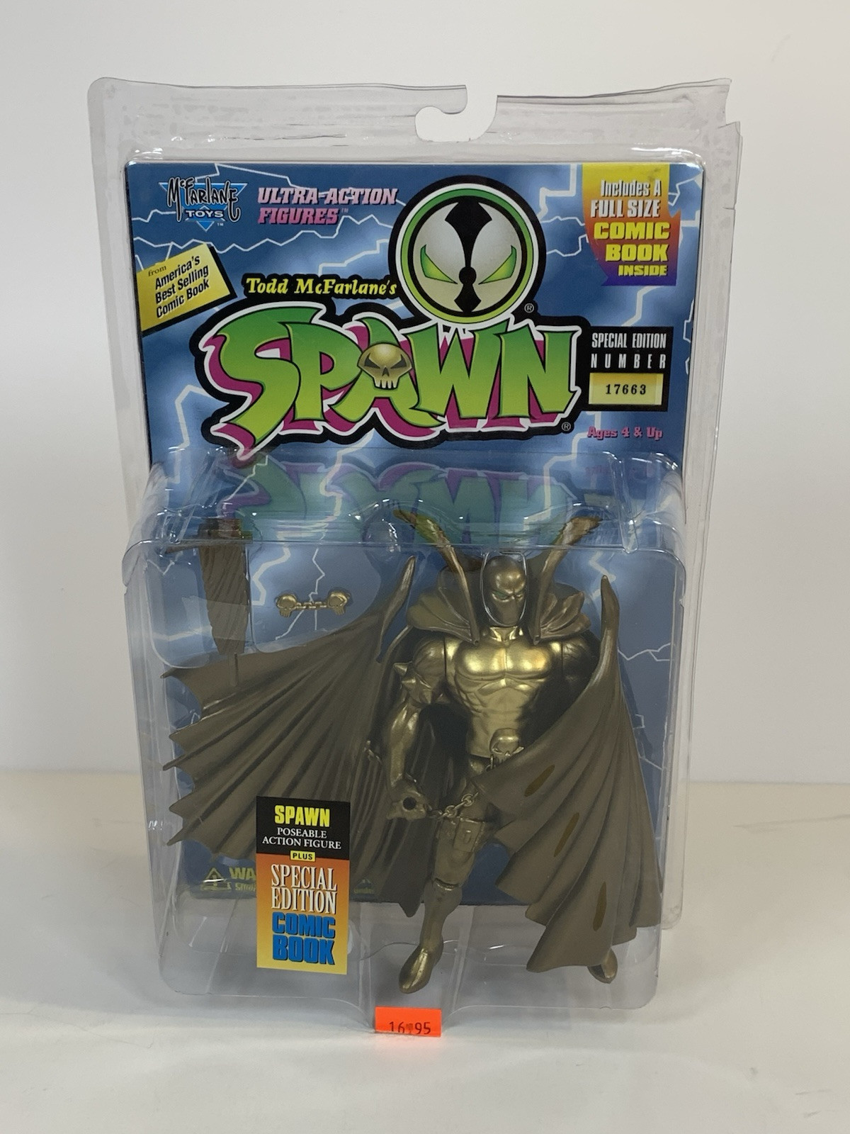 1995 McFarlane Toys Spawn Action Figure – Gold Variant & Numbered – NEW Sealed