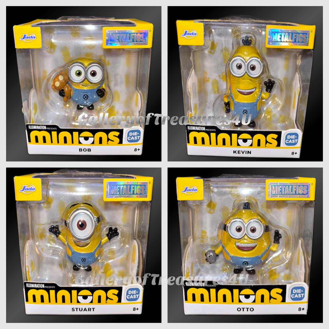 Metalfigs Illuminations Minions Keven Bob Stuart Otto Jada Die-cast Figures 2&Prime;