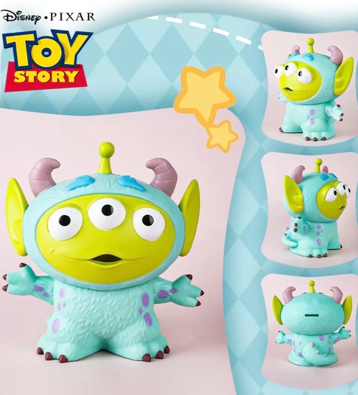 Disney Toy Story Alien as Sulley Figural Bank, Officially Licensed Piggy Bank, H