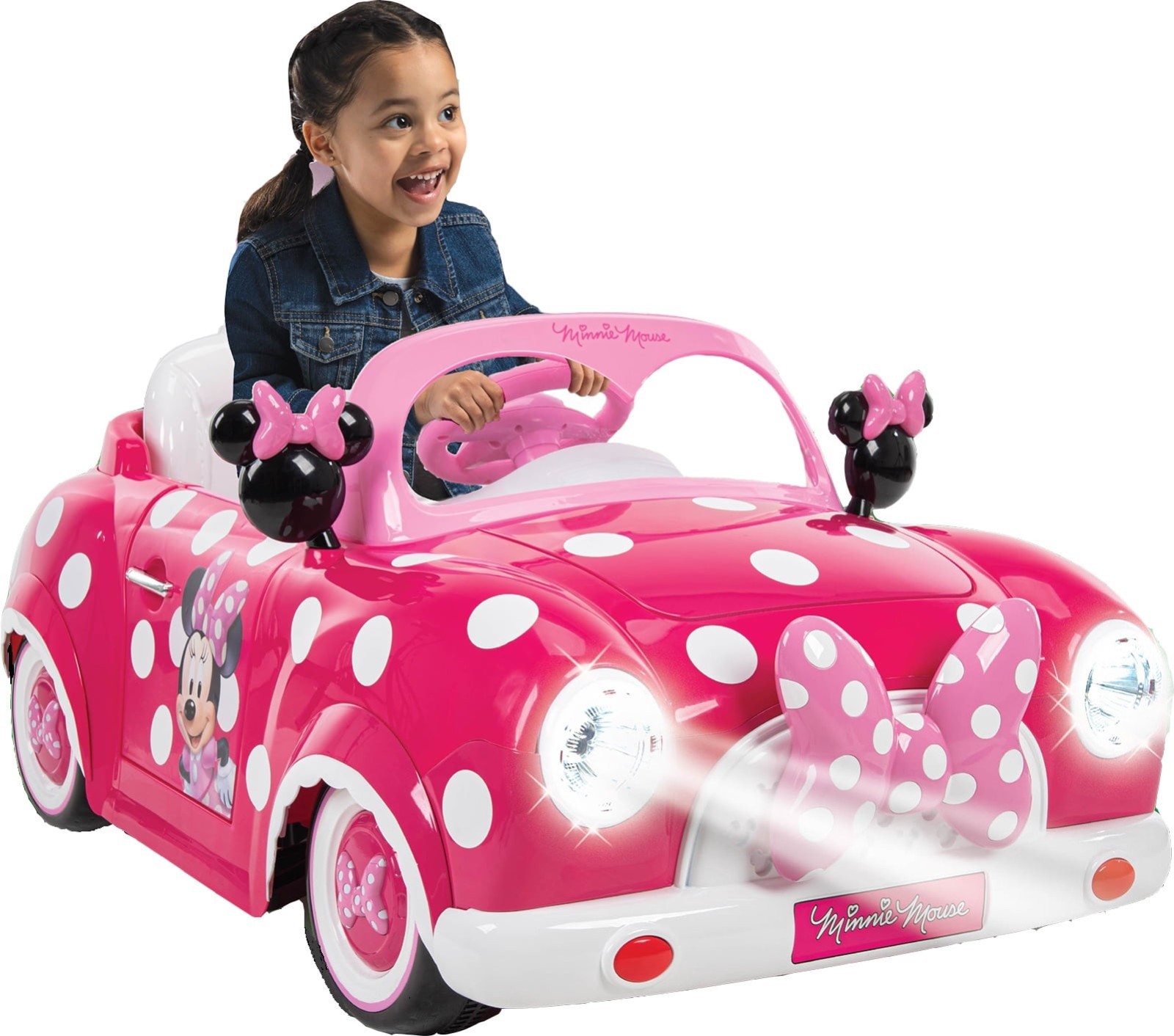 Disney Minnie Mouse Convertible Car 6 Volts Electric Ride-On Ages 3+ Years Huffy