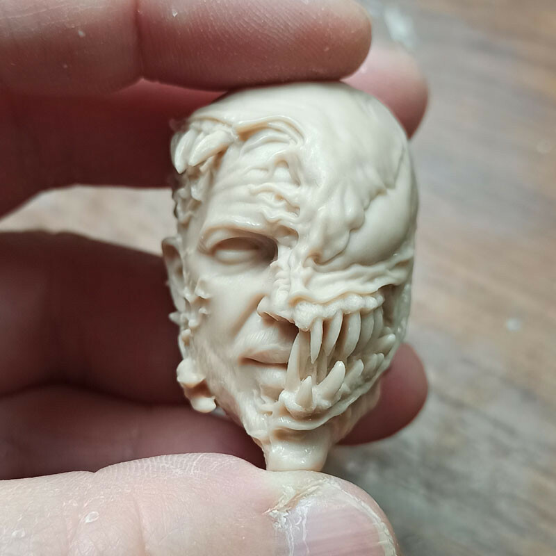 1/6 Scale A Half Face The Man Tom Hardy Head Sculpt Unpainted Fit 12&Prime; Figure