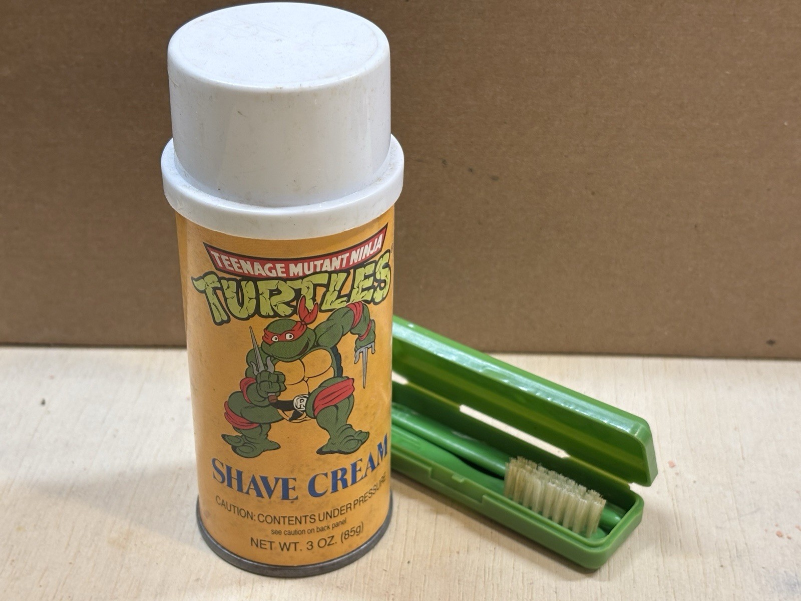 Vintage TMNT Teenage Mutant Ninja Turtles Shave Cream & Toothbrush Lot 1989 1990