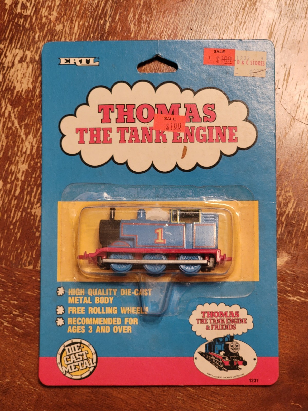 1989 ERTL Thomas Tank Engine Cloud Label Paper Sticker Face Thomas NIP