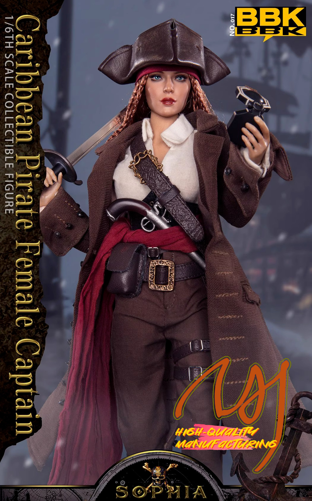 IN STOCK New BBK BBK017 1/6 Caribbean Pirate Sophia 12&Prime; Figure Fast Ship