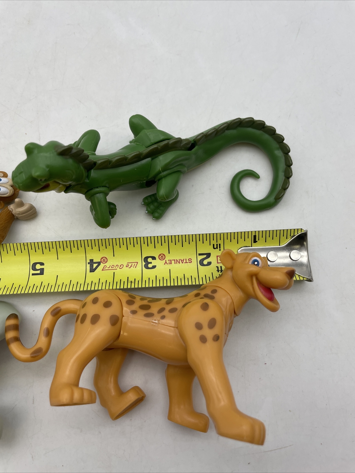 4 RFC Rainforest Cafe Elephant Monkey Iguana Cheetah Toy Animal Figures BPA Free