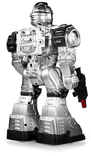 Remote Control Toy Robot Shoots Missiles Walk Dances Flashing Lights Sounds Boys