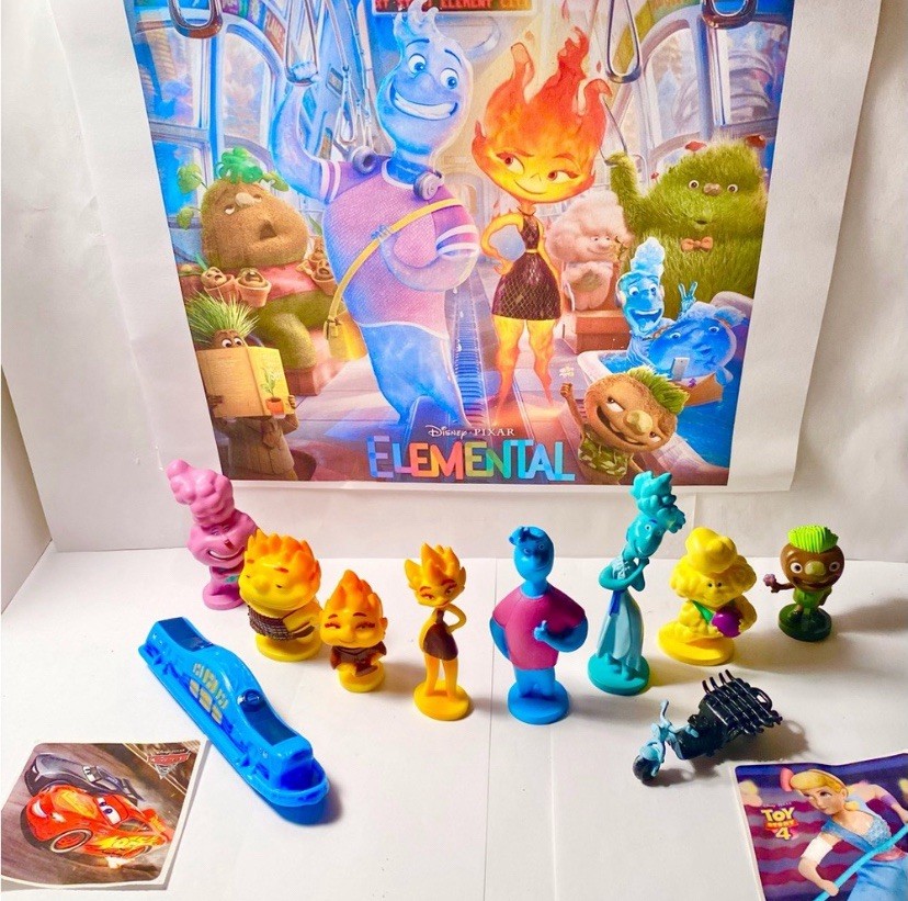 Disney Pixar Elemental Movie Toy Figure Set of 12 with 10 Figures, 2 stickers