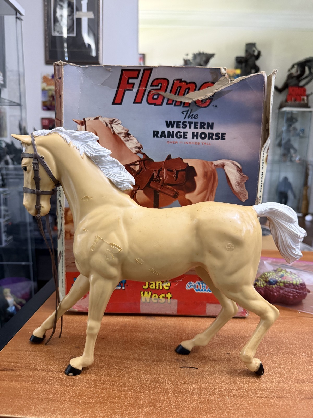 VINTAGE 1965 Marx Johnny West FLAME the Western Range Horse in Original BOX Jane