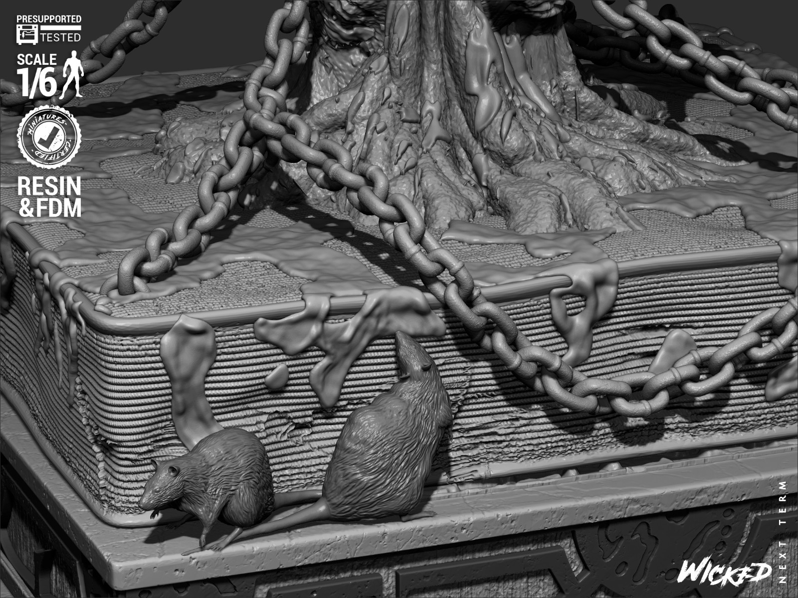 3D Printed Fan Art Hellraiser Diorama by Wicked3d