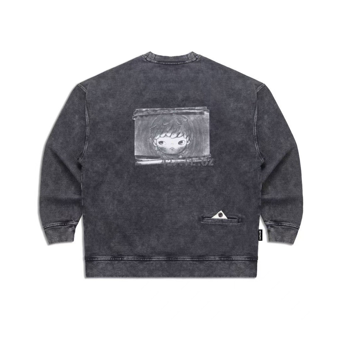 Hirono Living Wild – Cut and paste the sweatshirt washed black Size L