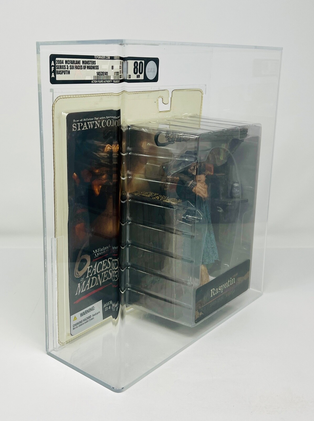 2004 RASPUTIN AFA U80NM MCFARLANE MONSTERS SERIES 3: 6 FACES OF MADNESS MIB MOC