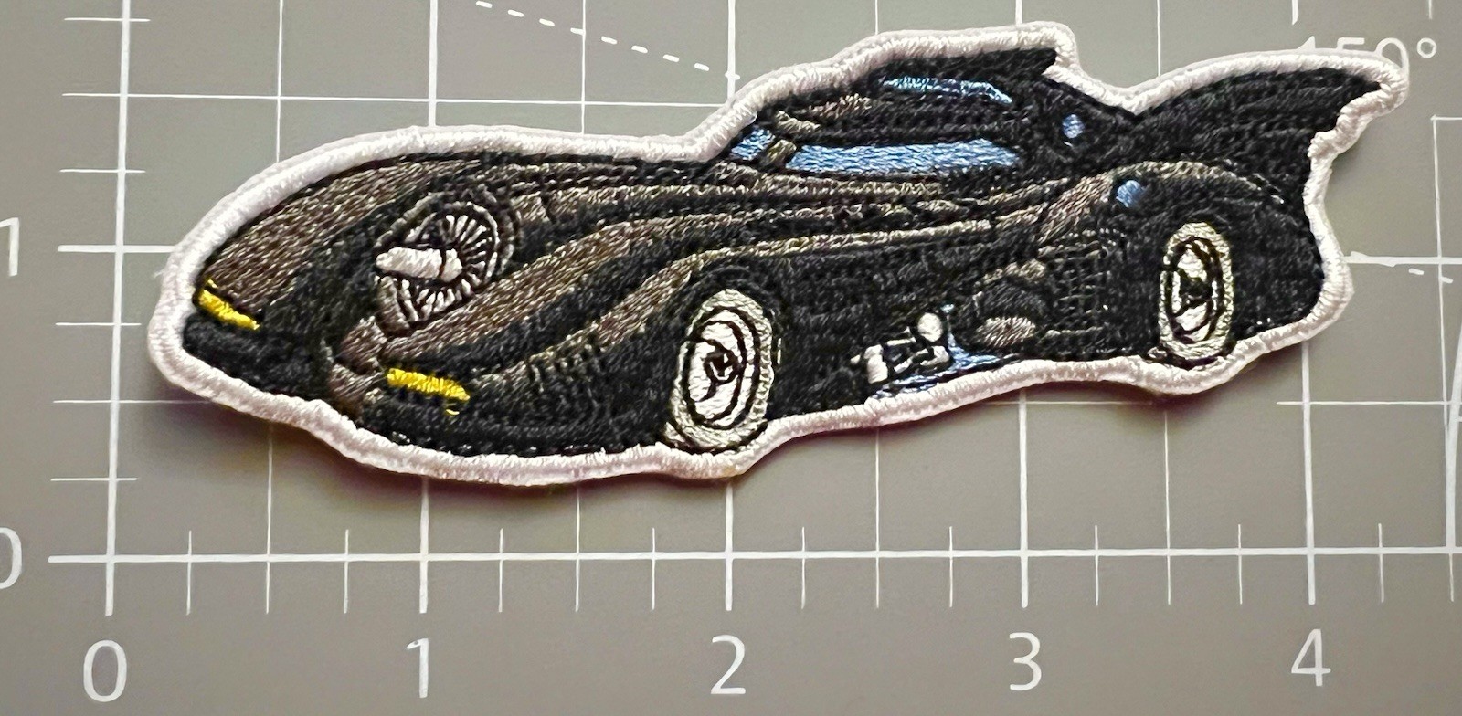 BATMAN figure patch BATMOBILE embroidered 1989 Keaton comic book superhero flash