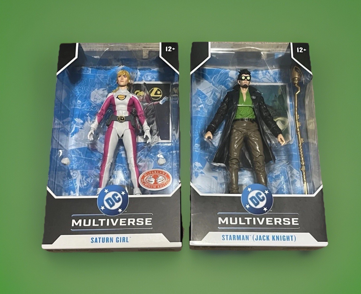 2 Figure Lot McFarlane DC Multiverse Saturn Girl & Starman Jack Knight Platinum