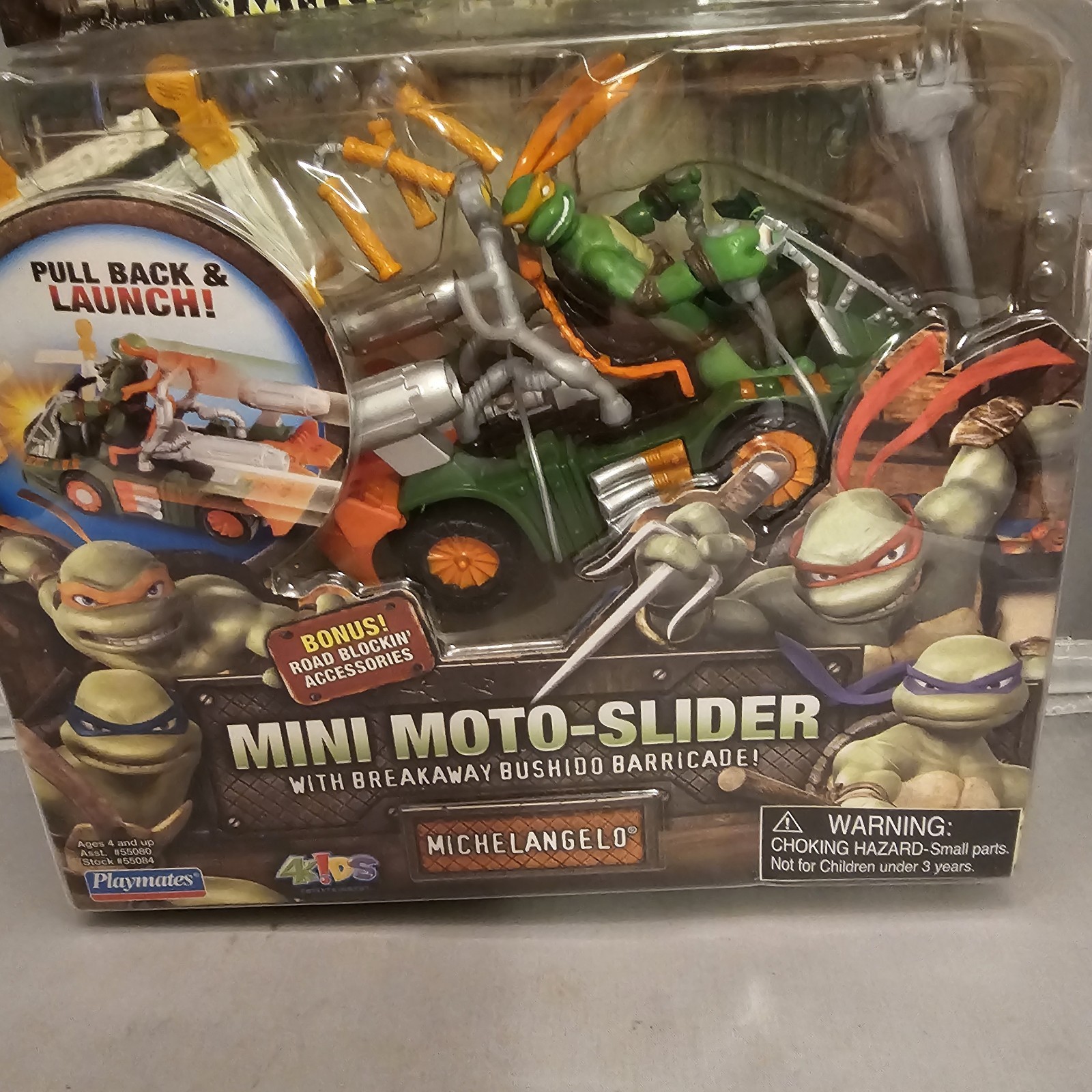 TMNT Mini Mutants Mini Moto-Slider Michelangelo New 2007 Ninja Turtles New Wear