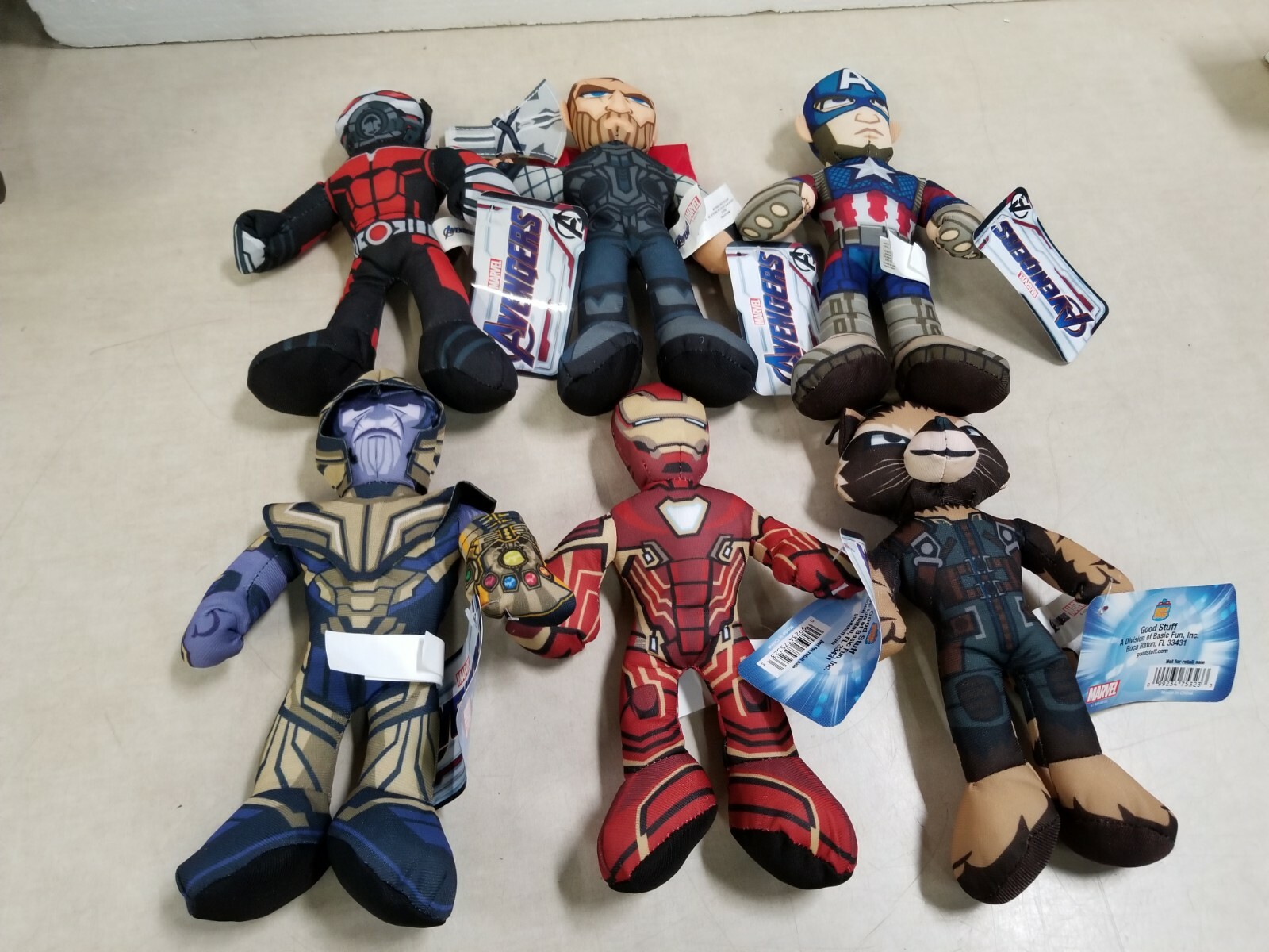 Lot of 6 – Official Marvel The Avengers Endgame 9&Prime; Plush