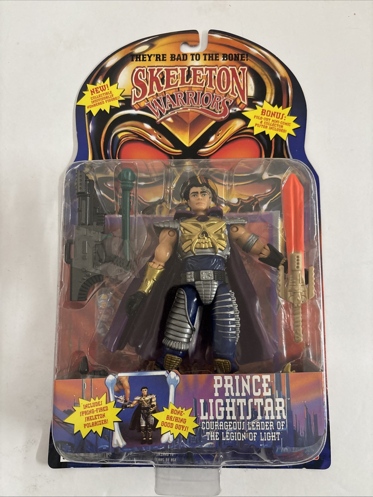 Vintage 1994 Playmates Skeleton Warriors Prince Lightstar Figure Sealed New