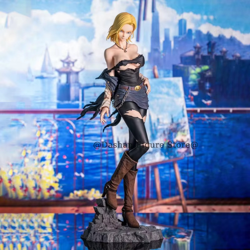 30Cm Dragon Ball Android 18 Action Figure Anime Gk Collectible Model Toys PVC