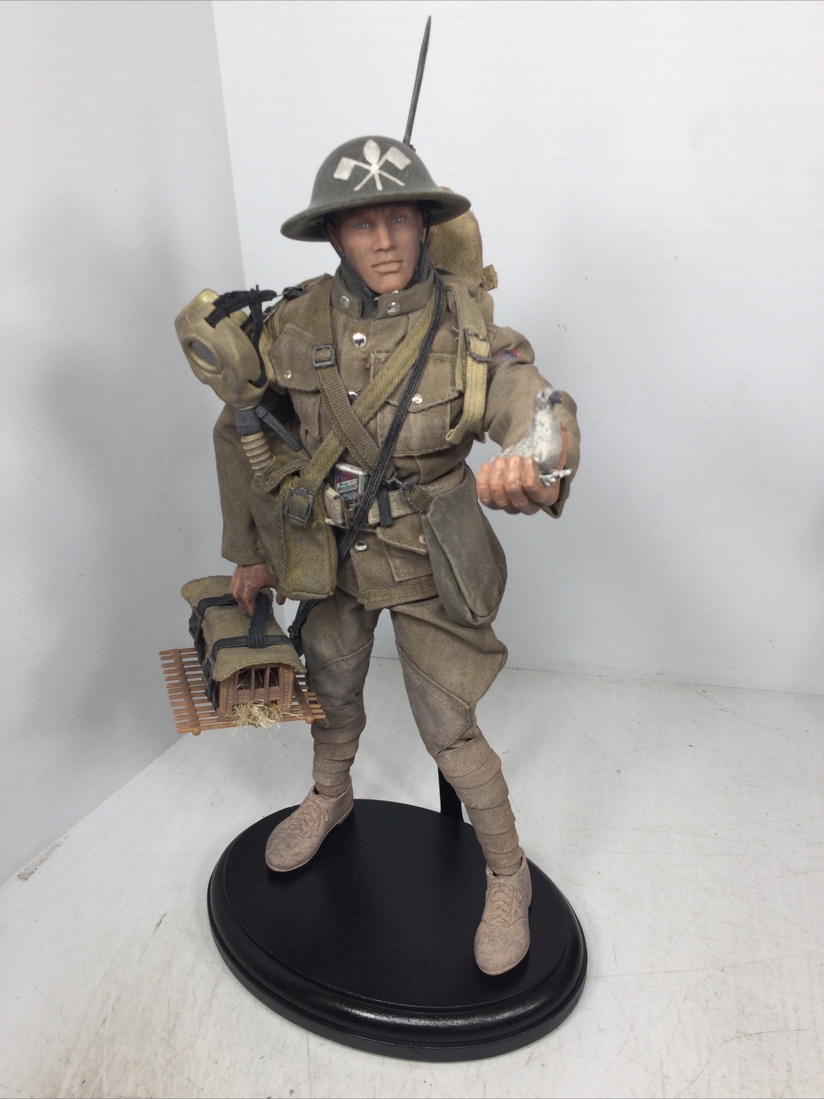 1/6 CUSTOM (OOAK) HASBRO GI JOE WW1 US SIGNAL CORPS NCO W/ CARRIER PIGEON +STAND