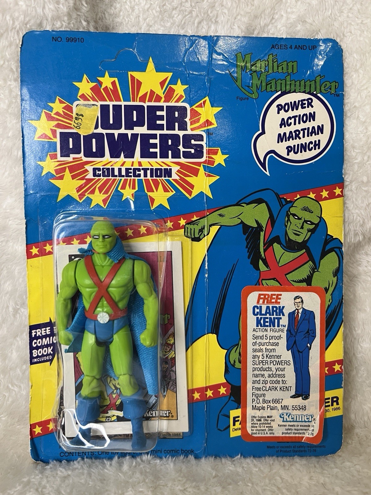 Vintage Action Figure 1985 Kenner Super Powers Martian Manhunter UNPUNCHED