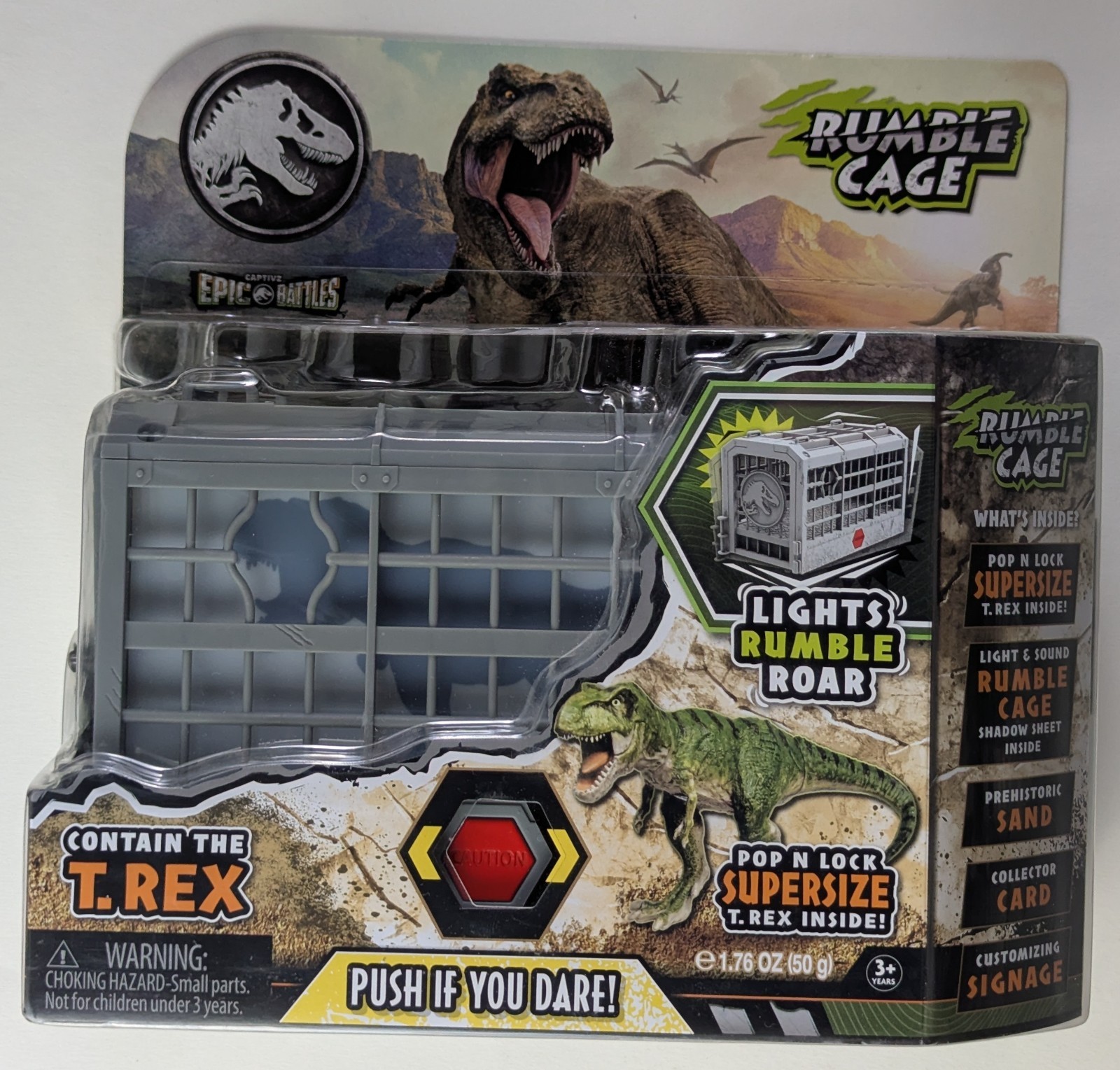Jurassic World Rumble Cage Captivz Epic Battles NEW Sealed T-Rex Figure Toy