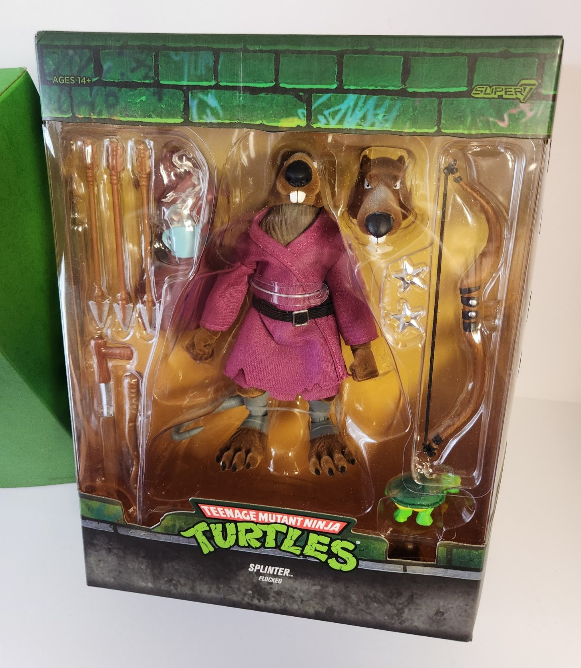 Super7 TMNT Splinter Flocked Action Figure 5.5&Prime; Tall 2023 New In Box