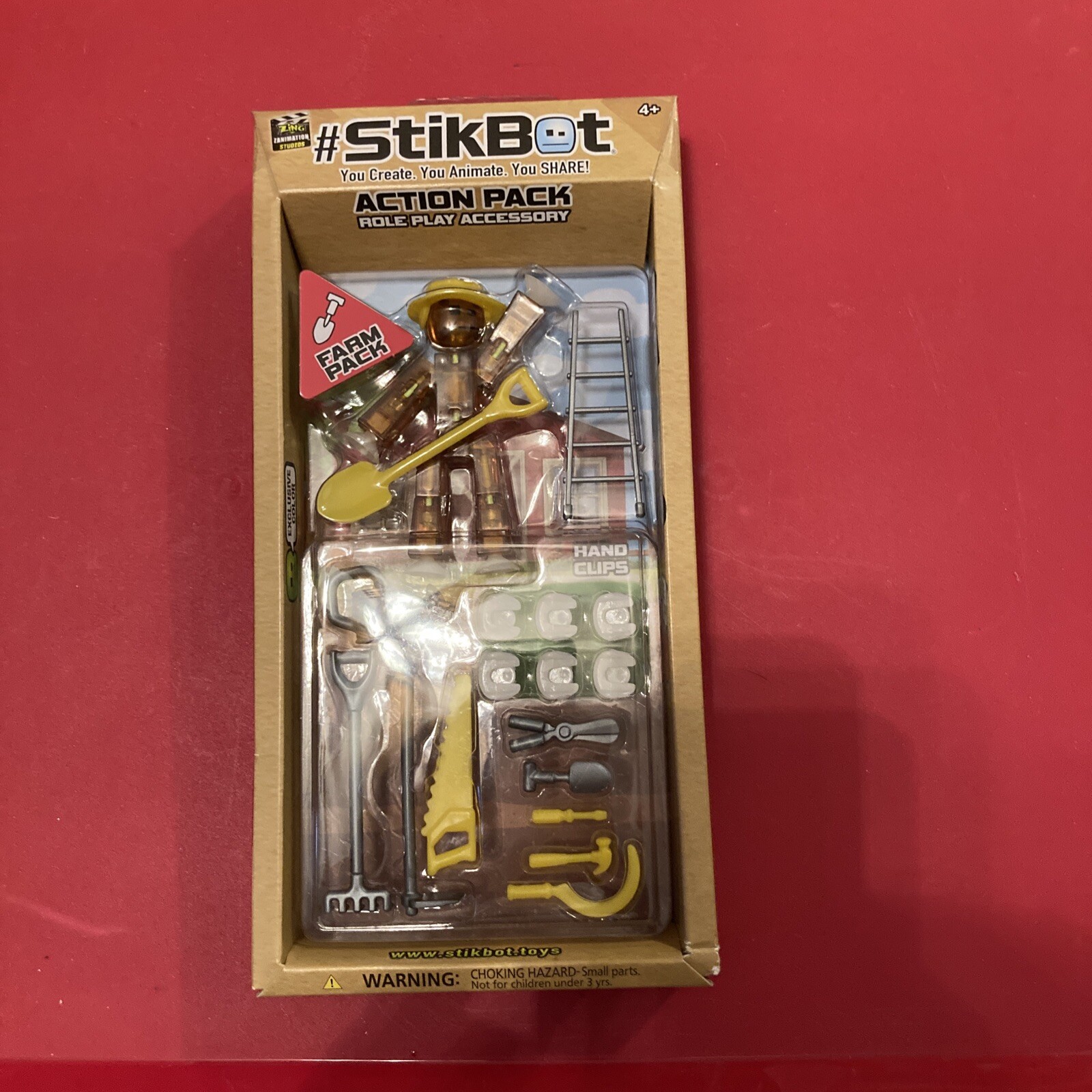 SEALED #StikBot Farm Action Pack Stop Animation Playset Orange Figure Zing