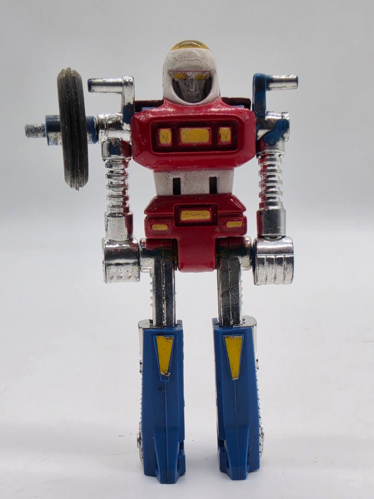 1982 GoBots 3&Prime; Cy-Kill Motorcycle Figure Tonka Bandai MR-01 w 1 Wheel incomplete