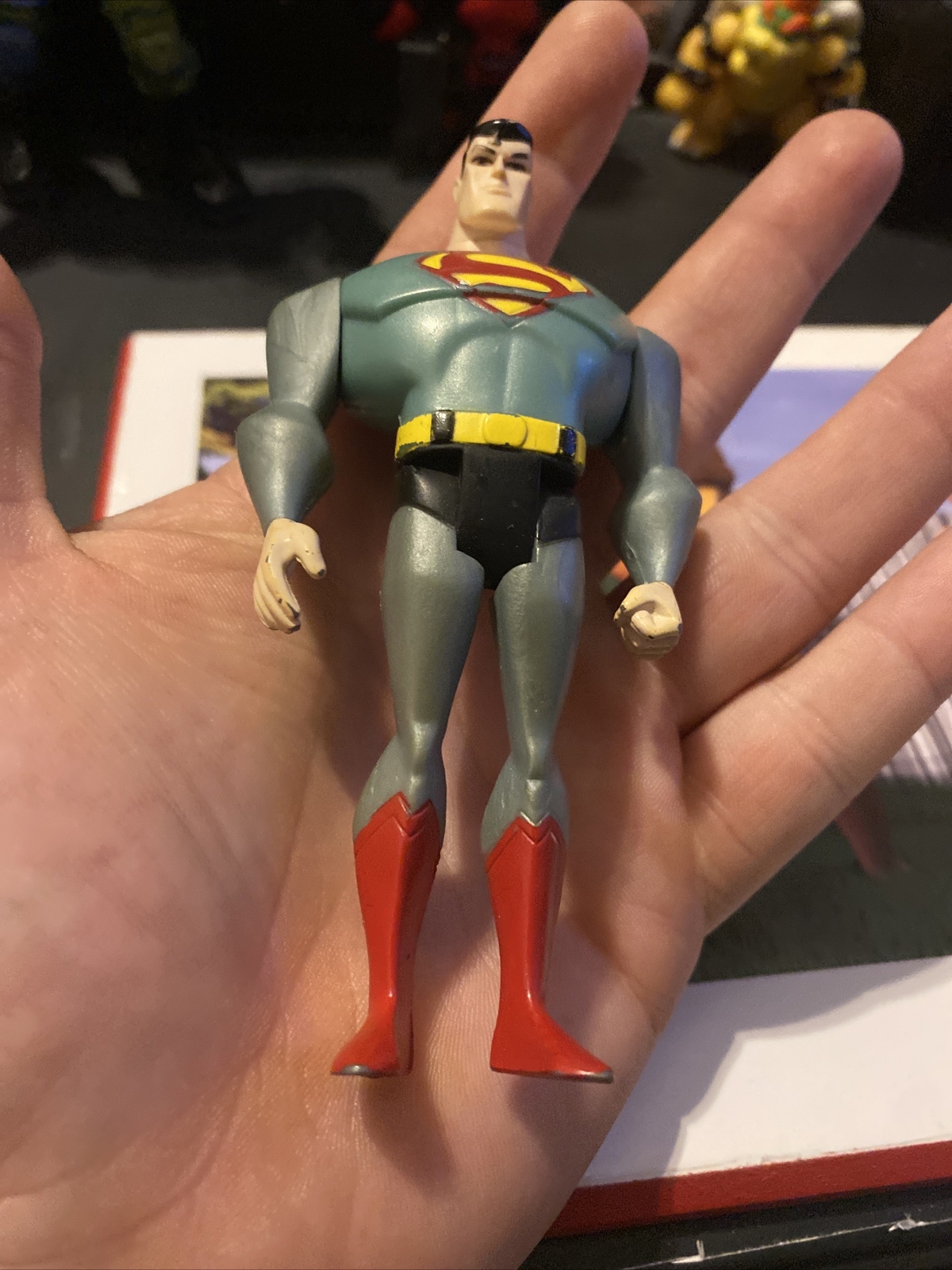 Vintage Animated Superman Action Figure Light Blue/Gray Variant Justice League