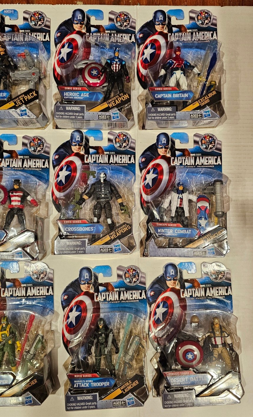 CAPTAIN AMERICA The First Avenger COMPLETE SET LOT Comic, Movie, Concept Figures