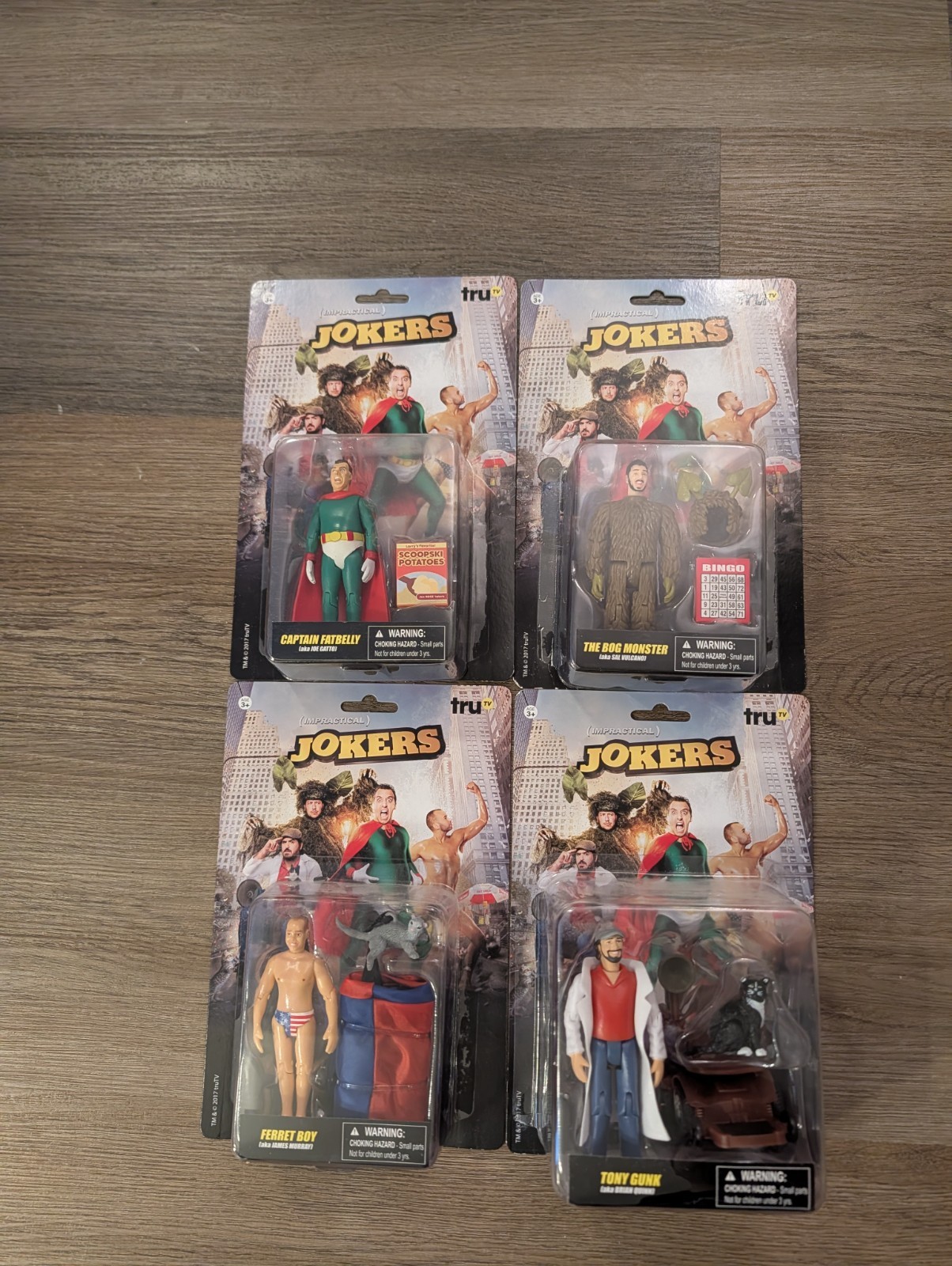 Impractical Jokers 4&Prime; Action Figure Brain Q, Joe, Sal, Mur Set Of 4 See All Pics