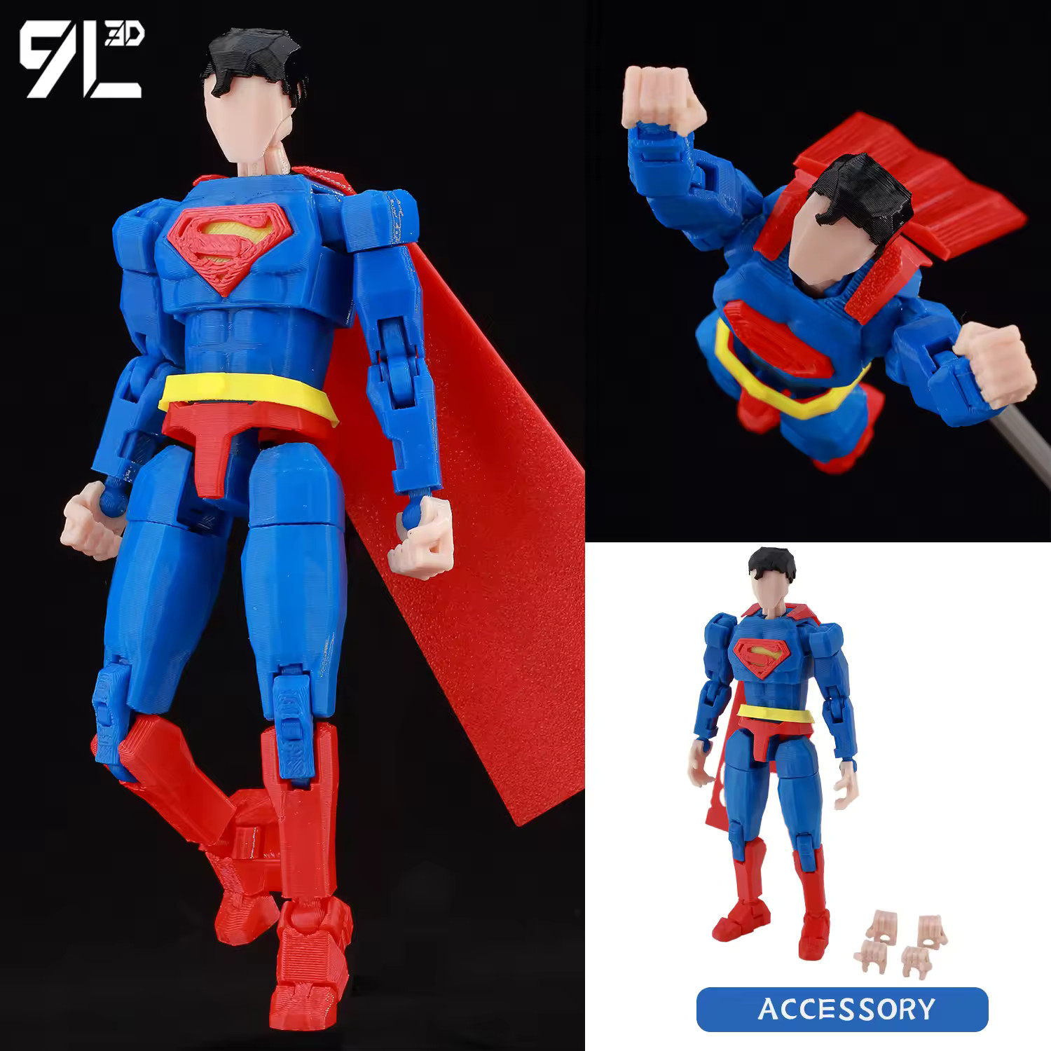 9L3D Dummy13 Lucky13 T13 Printed Superman Action Figures Anime Collectors Gift