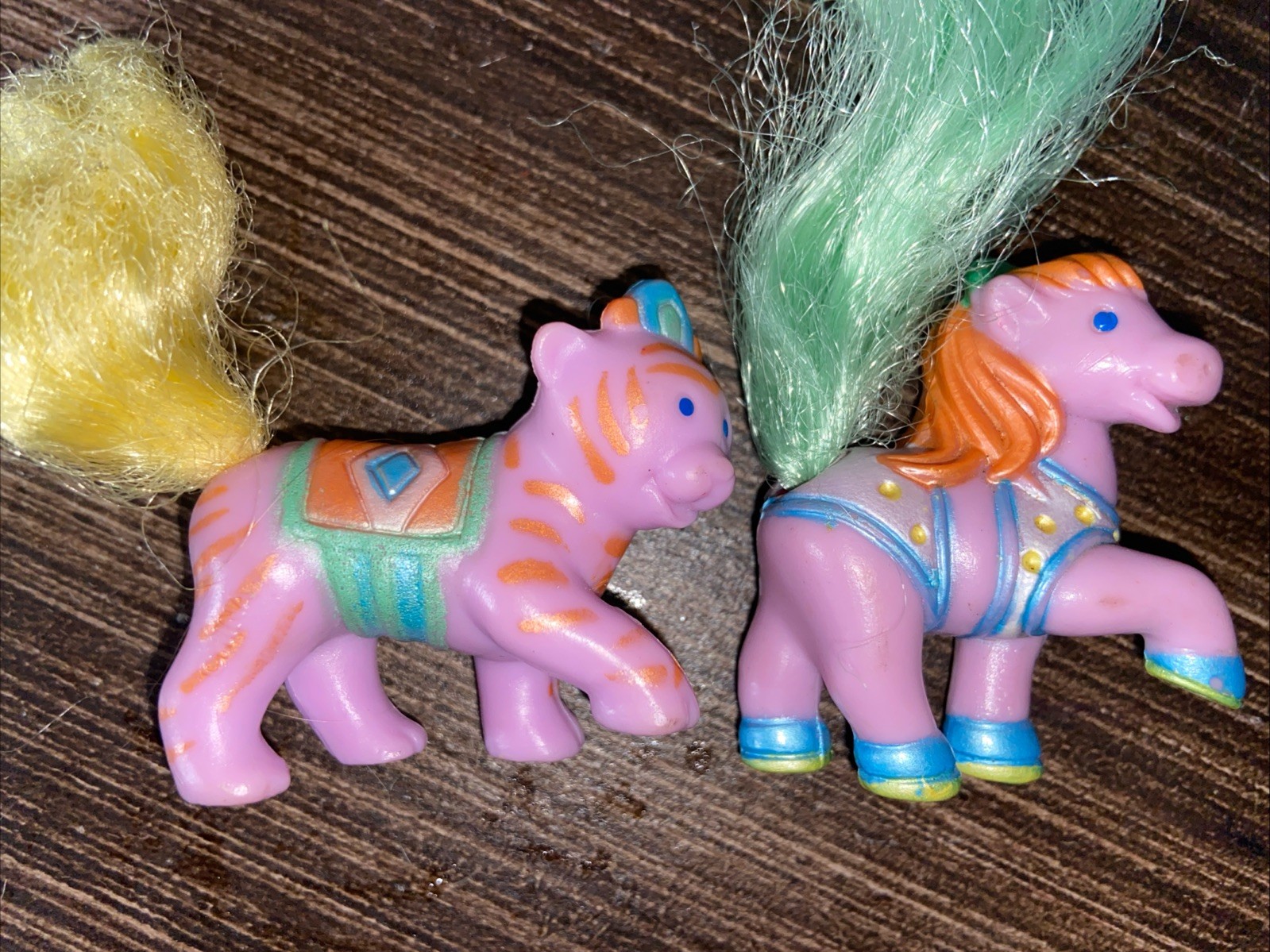 Vintage Tara Toy Carousel Cuties Lot Pink Horse Yellow Mane Purple Tail 2”