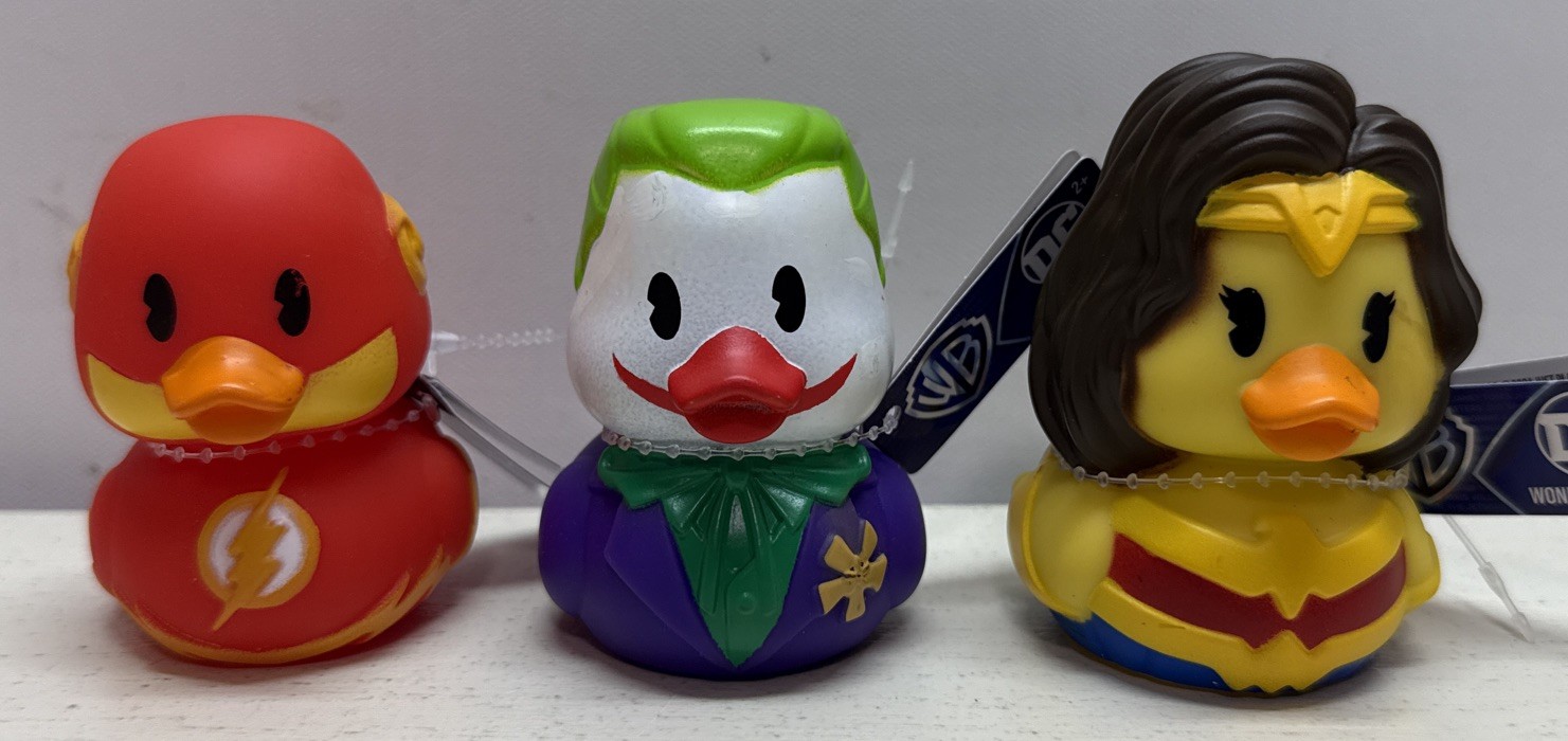 Warner Bros. Rubber Duck Set DC WONDER WOMAN, FLASH & JOKER NEW
