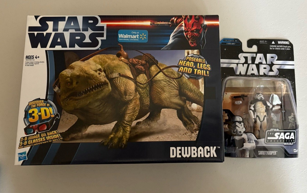 Dewback Star Wars 3D Glasses Hasbro Walmart Exclusive Sealed & Saga Sandrooper