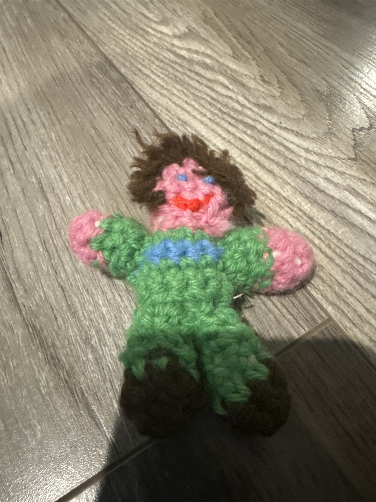 Vintage 4” Handmade Crochet Person Figure Plush