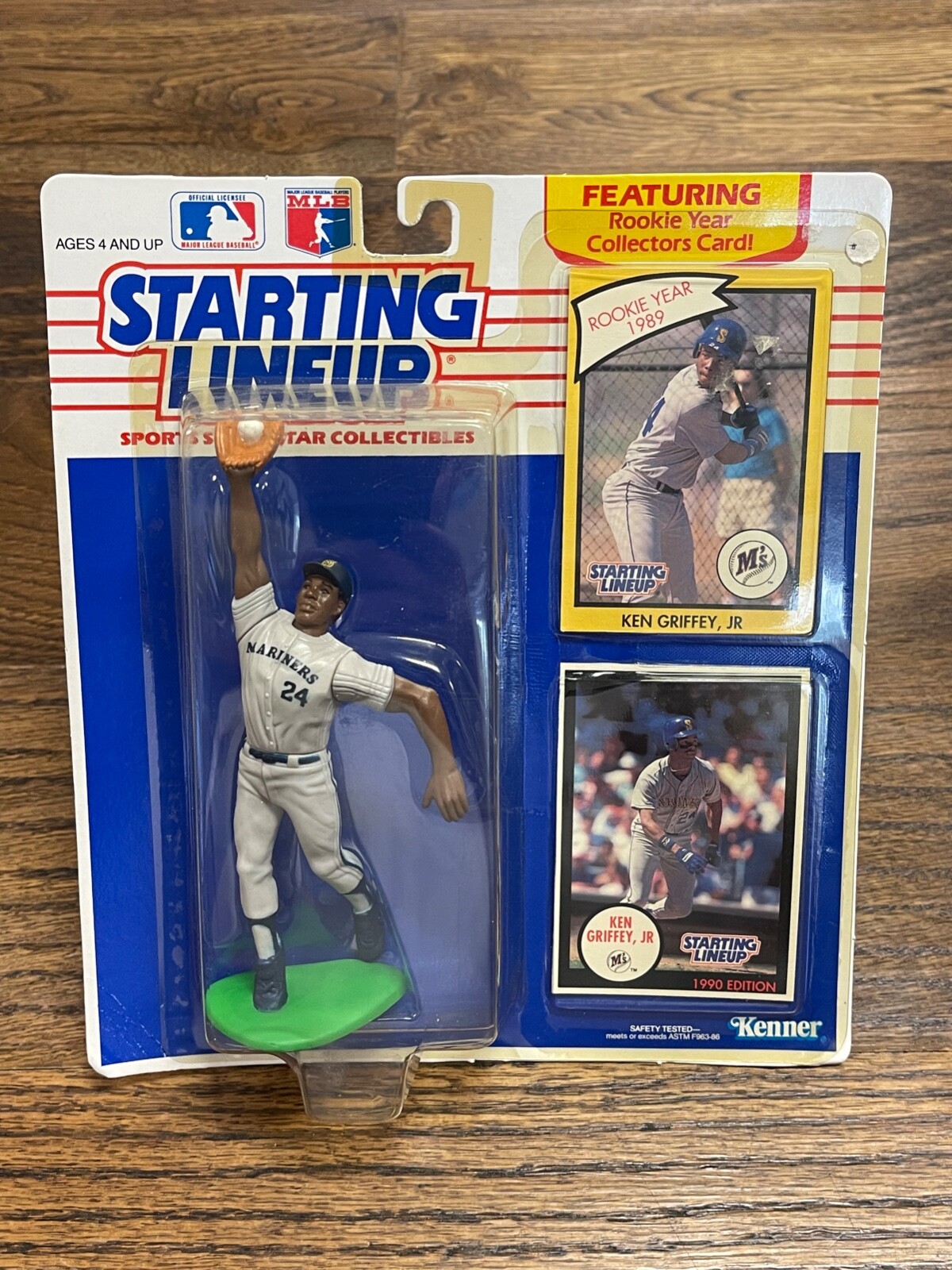 (2) 1990 Ken Griffey Jr Starting Lineup with Card & 1989 Rookie Year Card Sealed