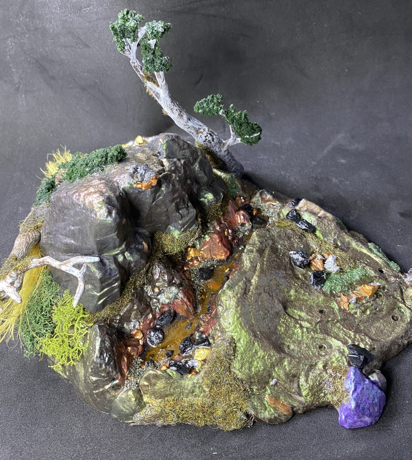 Lava Light Up Action Figure Base Custom Designed 7&Prime;x 10&Prime; Diorama Tabletop Gaming
