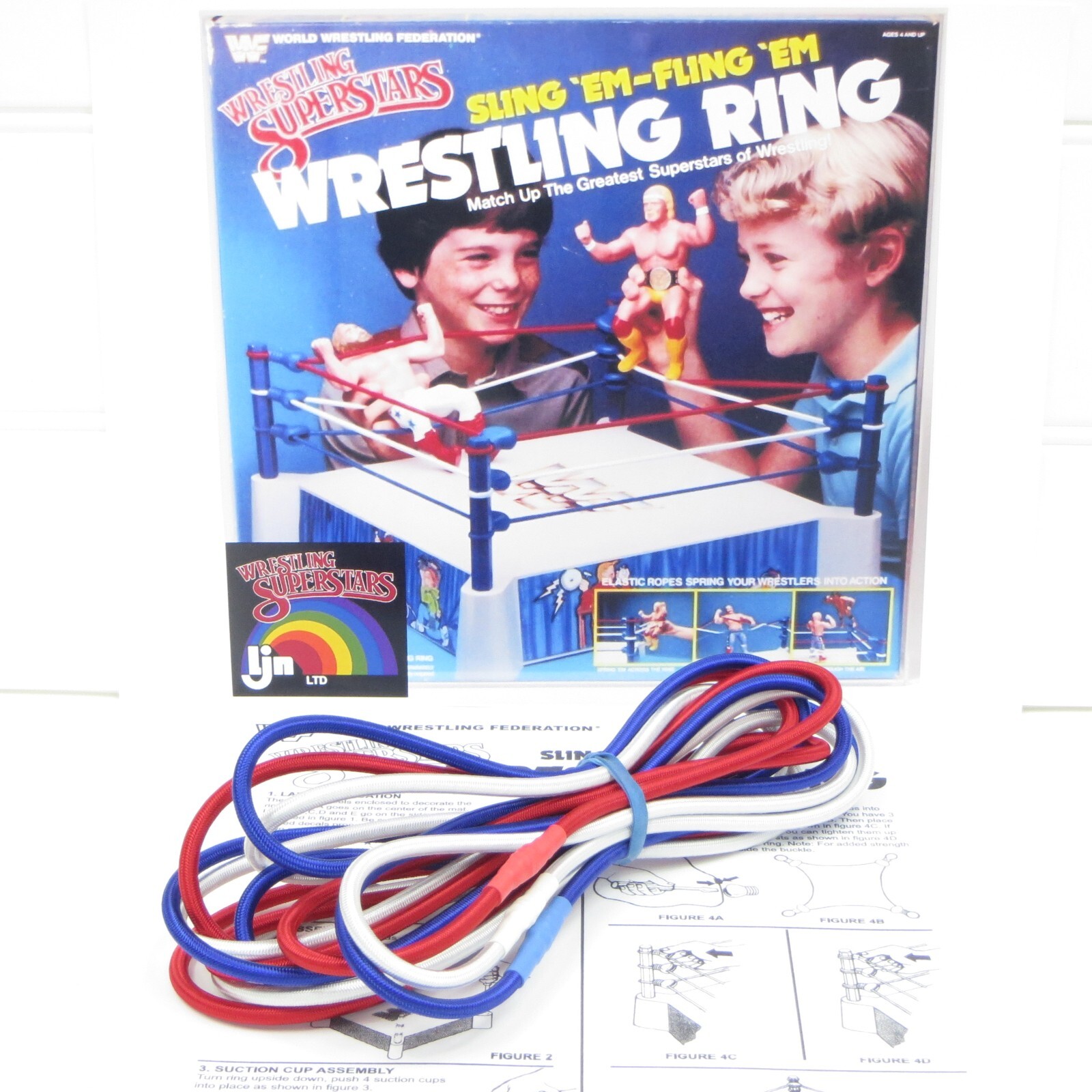 Custom Replacement Ropes Vintage 1980&rsquo;s LJN WWF Sling Em Fling Em Wrestling Ring