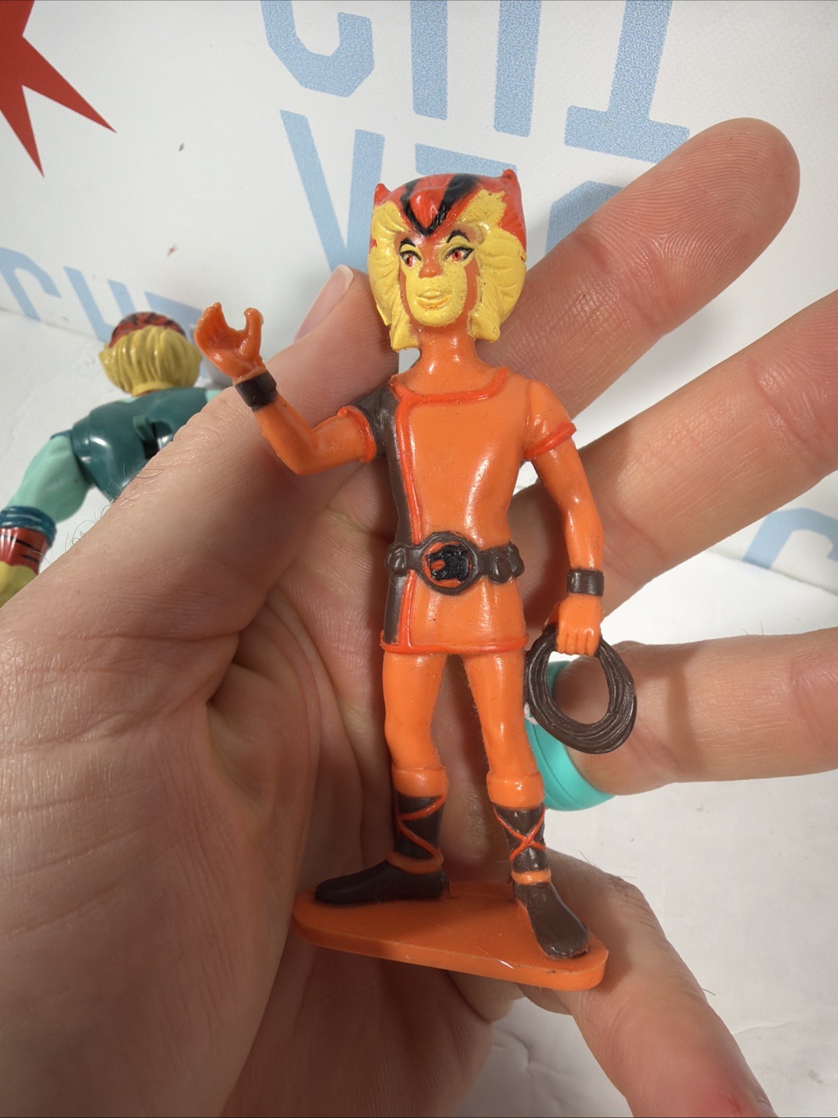 Vintage Thundercats 1985 Tygra And Wileycat Figures Working Action Figures Nice!