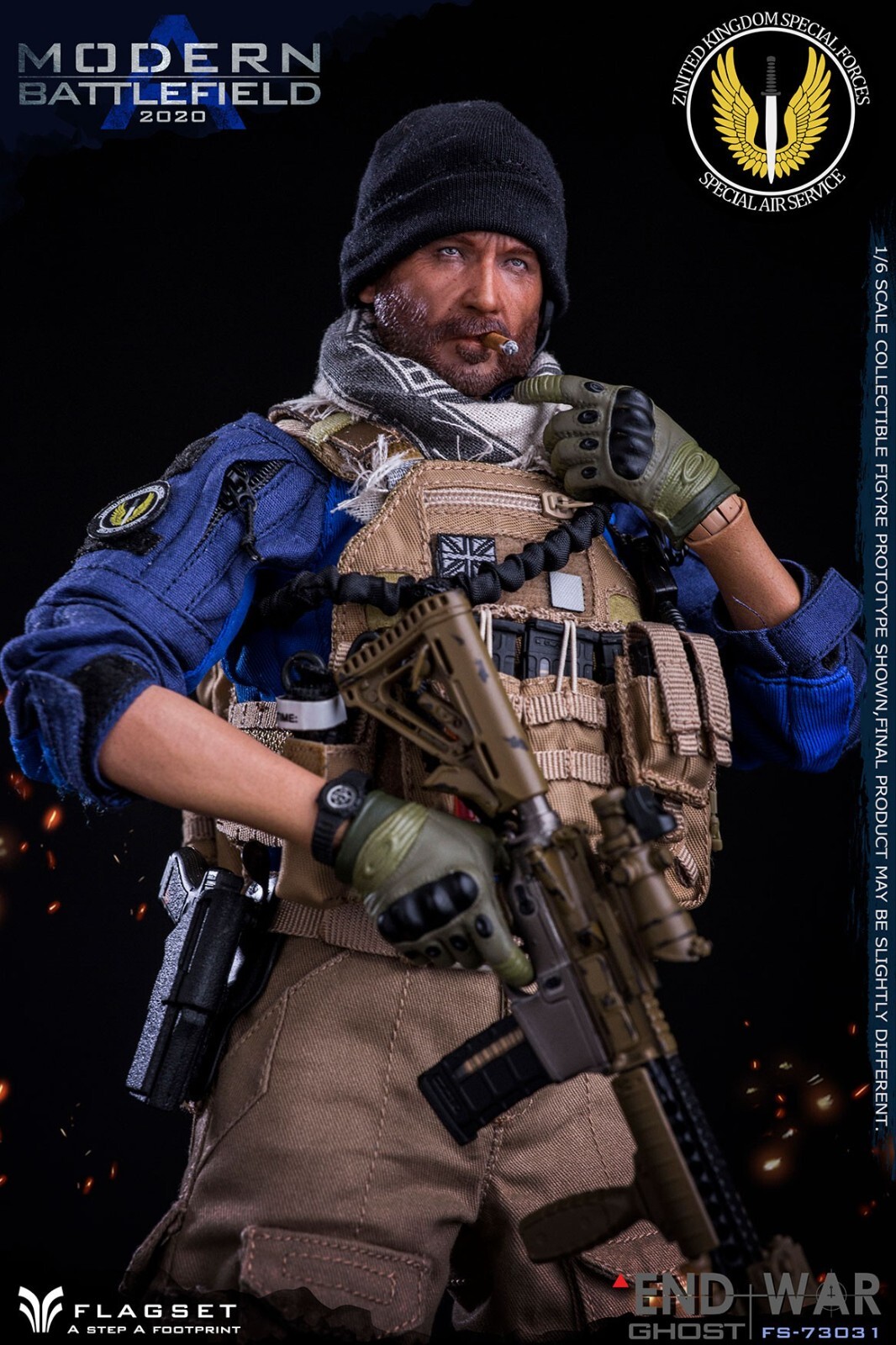 Flagset FS73031 1/6 Modern Battlefield End War Ghost 12&Prime;Male Figure Model