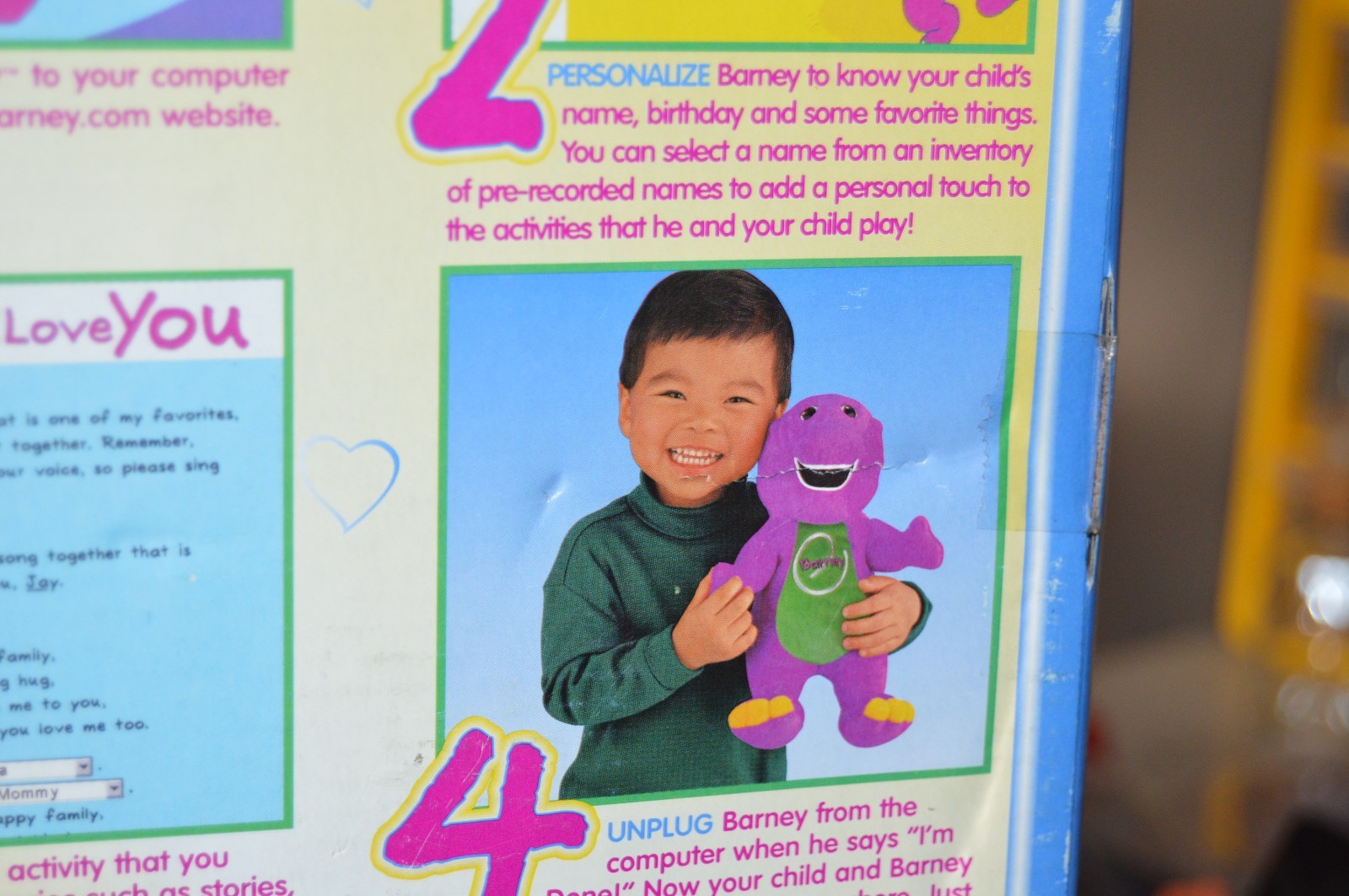 Playskool eSpecially My Barney Plush 2000 in Original Box w/ Cord & Instructions