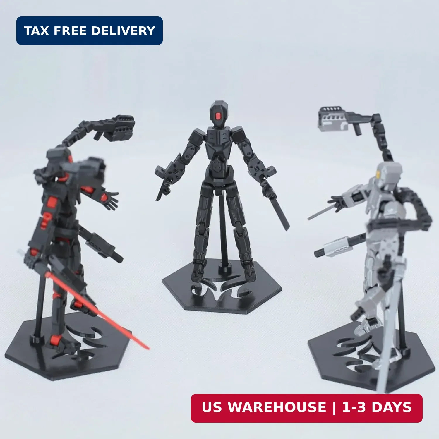T13 Action Figure Set, 3D Printed Dummy 13, Titan 13 with 6 Arms, T 13 Multi-Joi