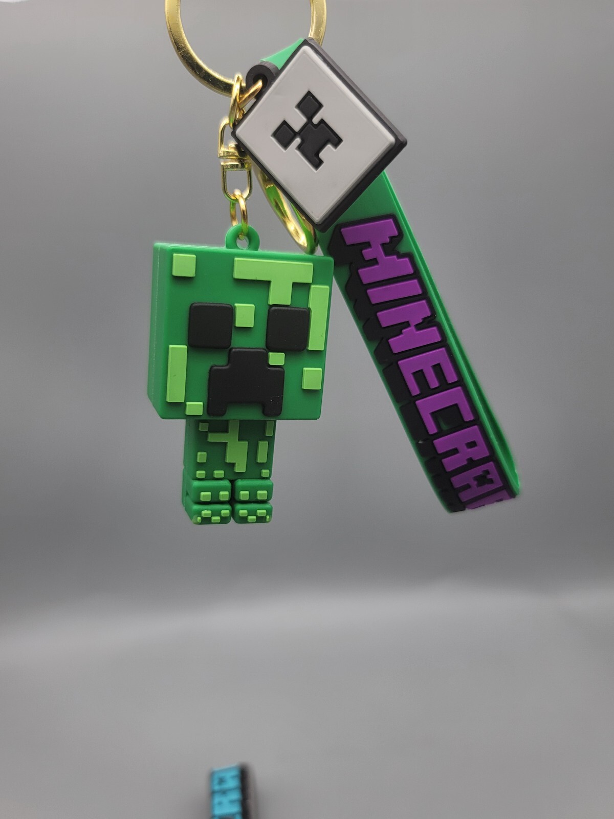 Steve & Creeper 3D Minecraft Figure Keychains with Carrying Straps