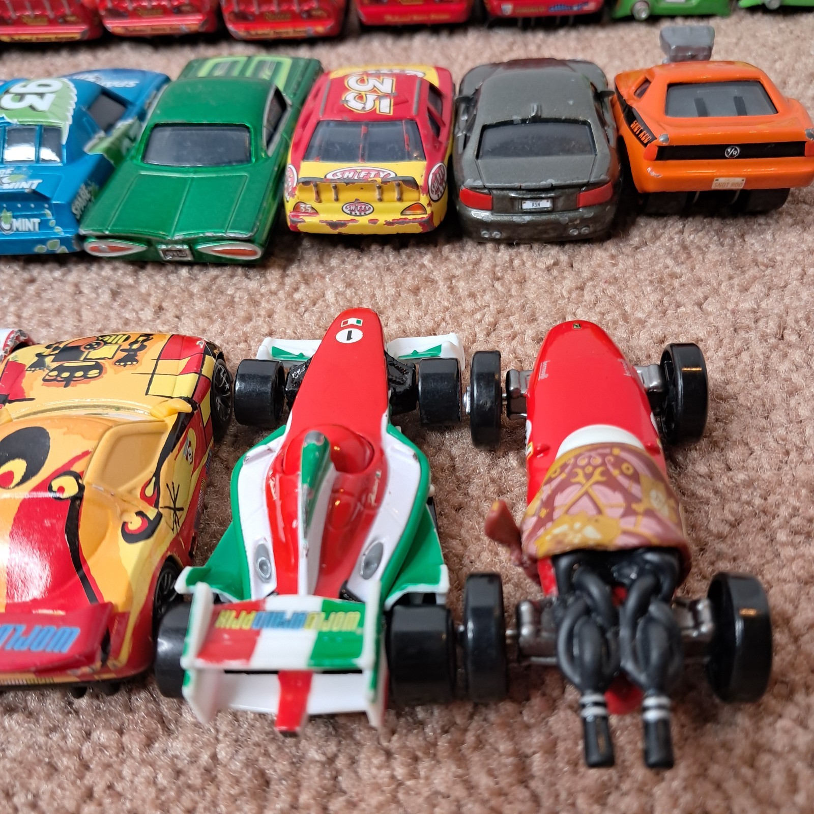 Lot Of 18 Disney&rsquo;s Pixar Cars Die-Cast Racing Toys Mattel Mini Figures