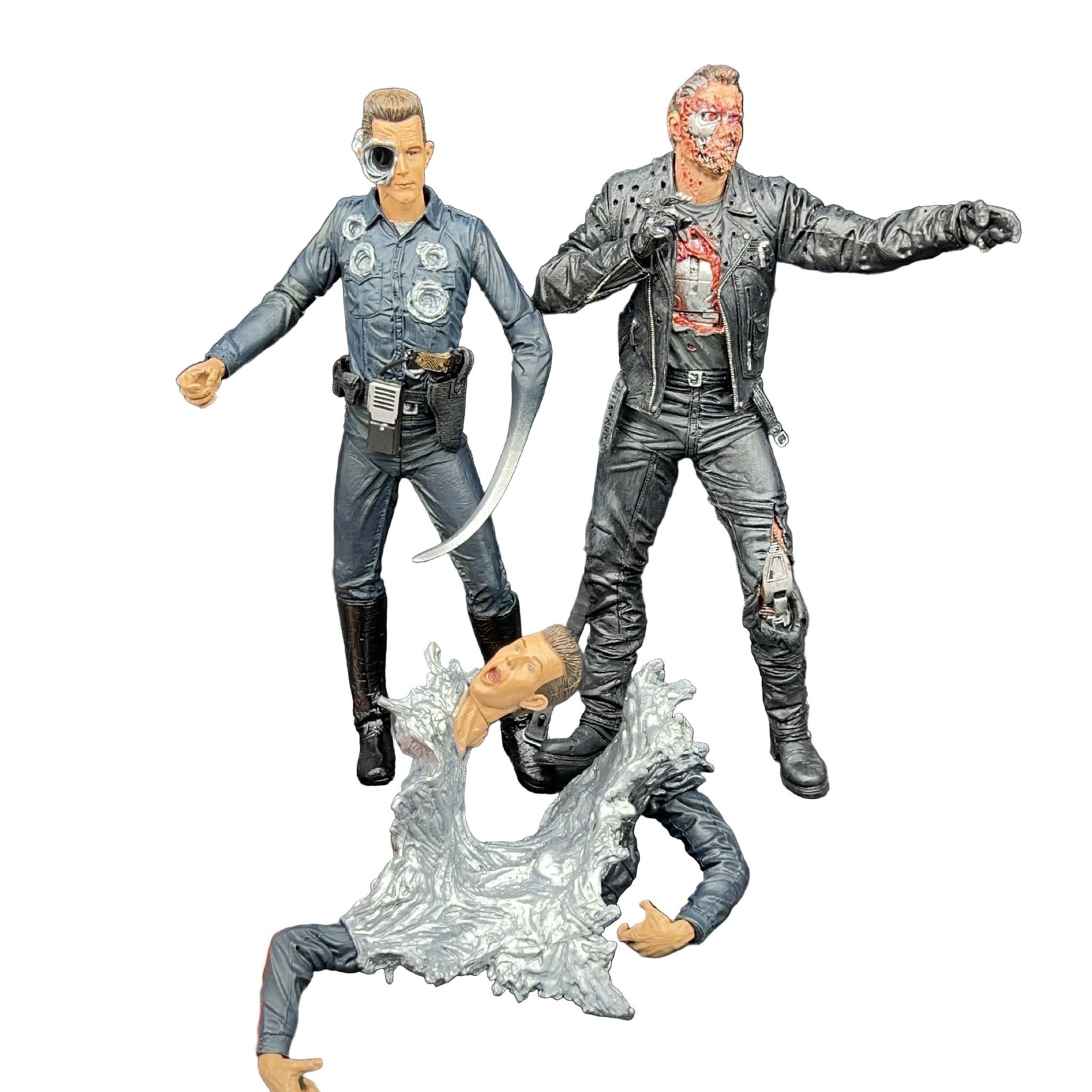 McFarlane Toys Movie Maniacs T2 T-1000 T-800 Action Figures 2001