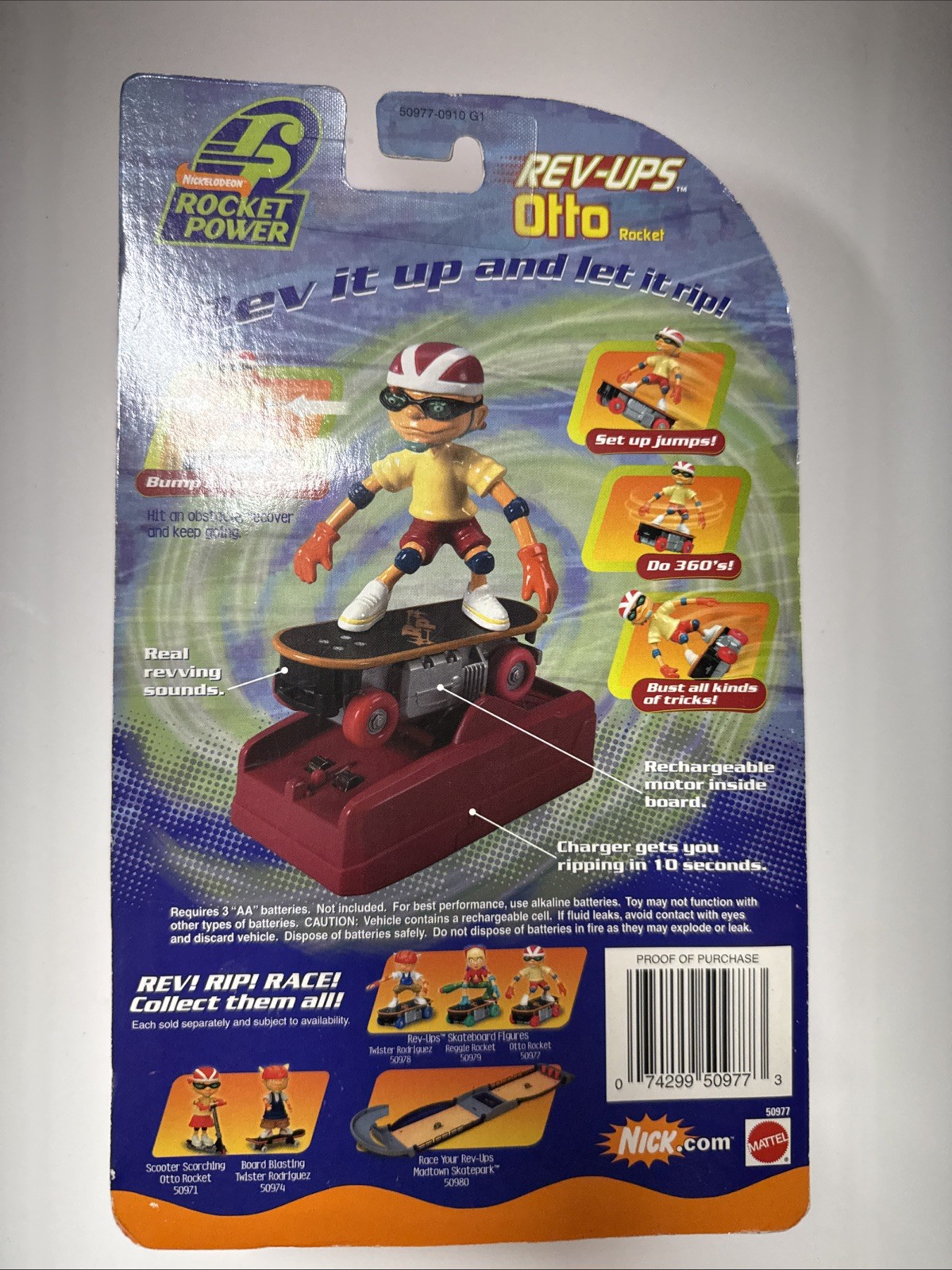 Nickelodeon Rocket Power Otto Rocket Rev-ups Mattel 2001